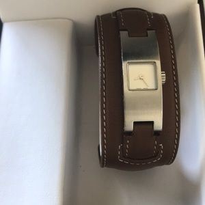 Women’s Coach Analog Leather cuff strap watch